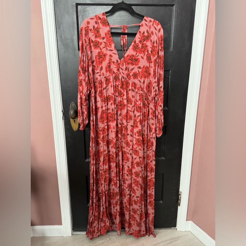 Free People Floral Red Maxi Dress